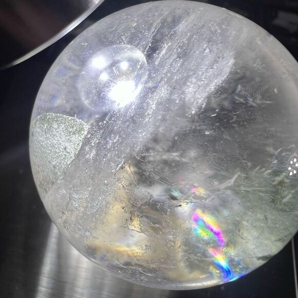 Garden Quartz Sphere with Rainbow Flash - Picture 10 of 14